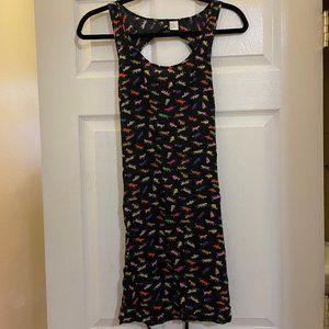 Black casual dress with rainbow cheetahs - size 4